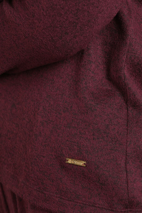 Zivame Light Jaspe Knit Poly Sweatshirt - Windsor Wine — image 6